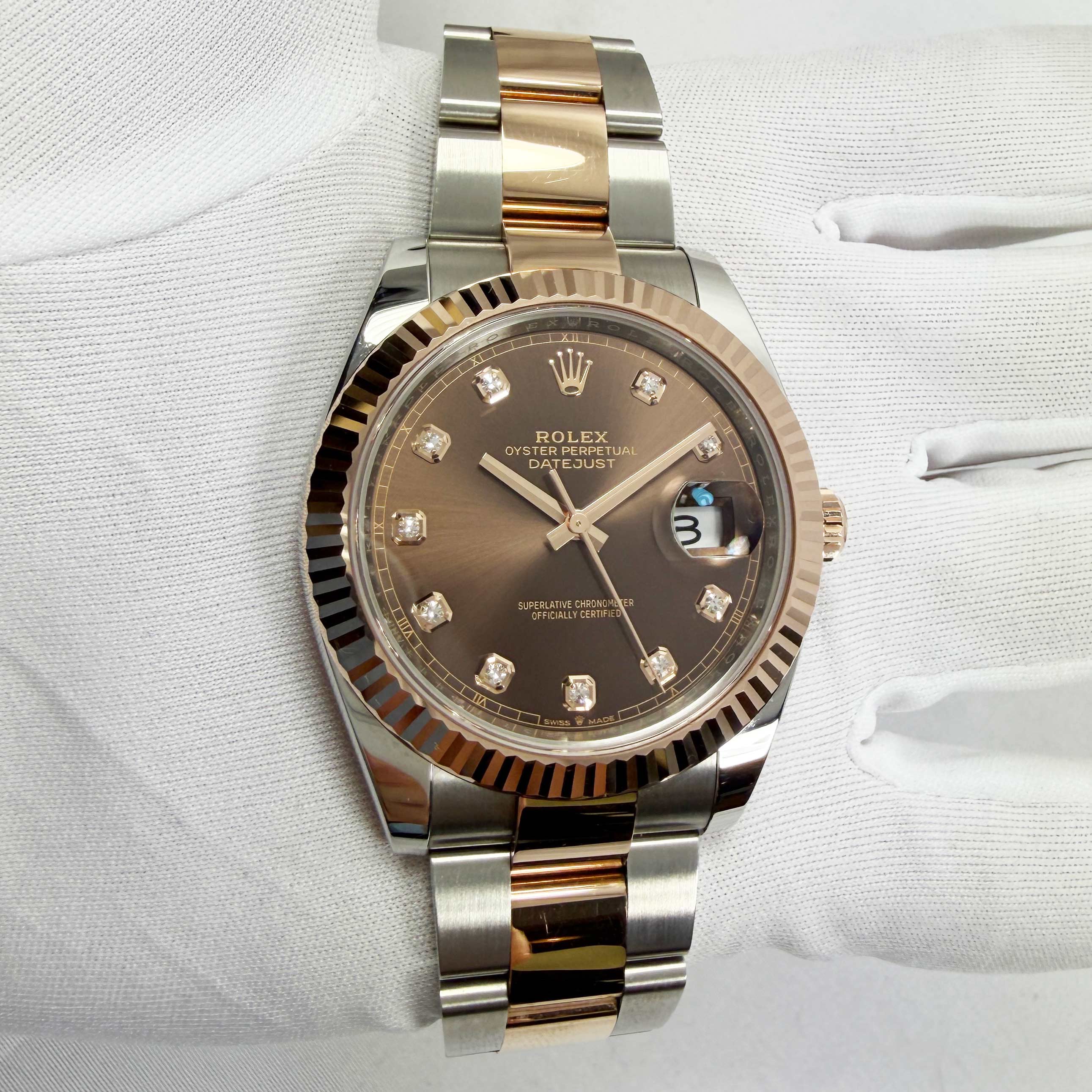 2024 Rolex Datejust 126331 41MM Chocolate Diamond Dial Rg Two-Tone
