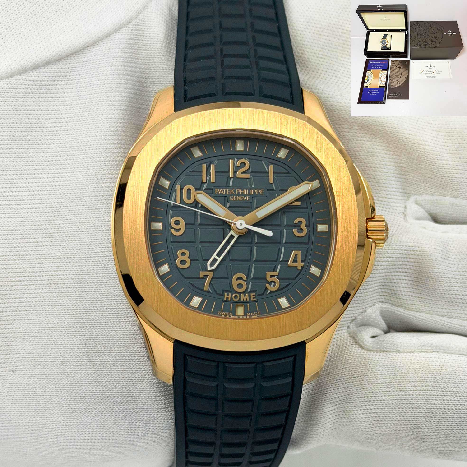 New 2025 Patek Philippe Aquanaut 5269R-001 38MM Blue Rose Gold Box Papers