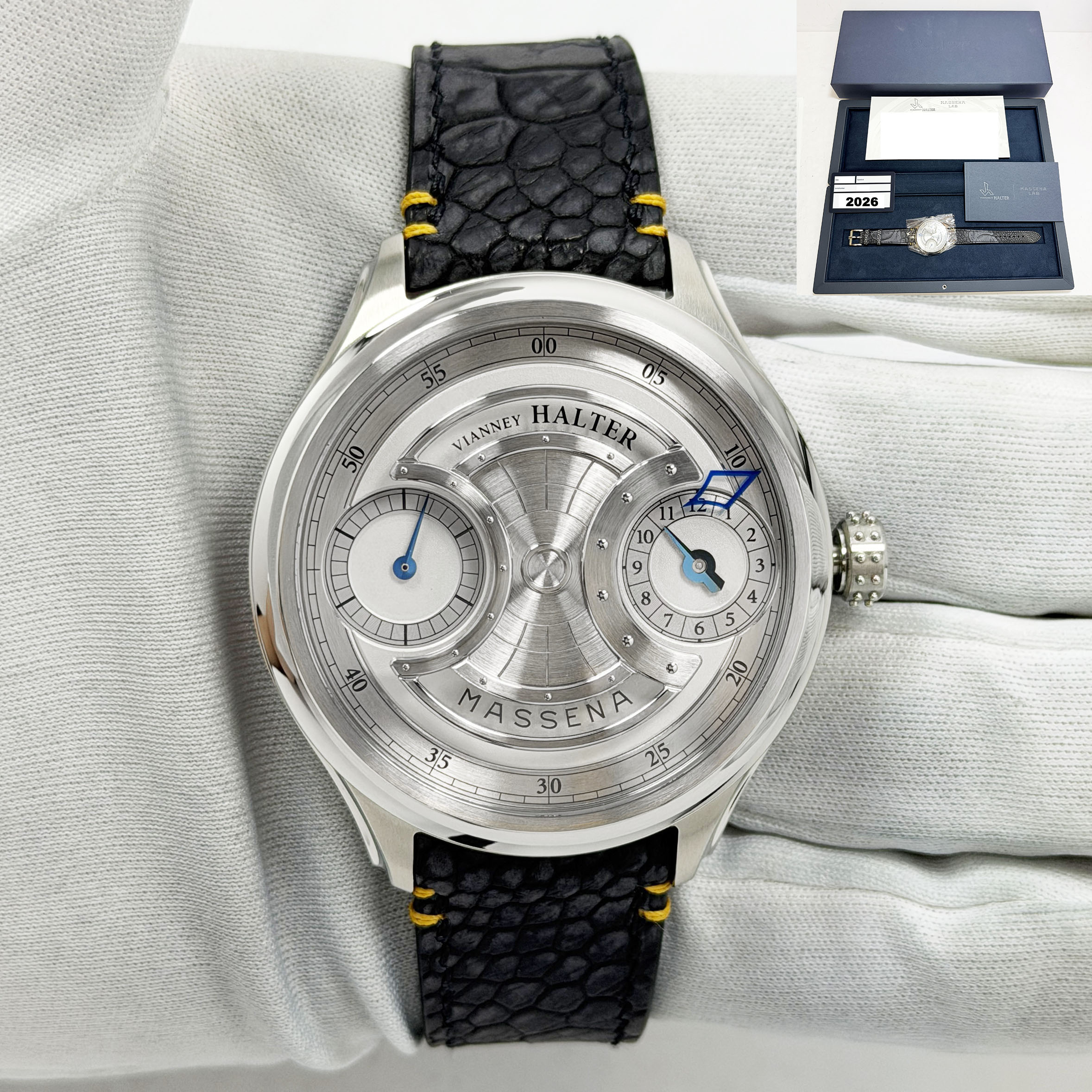 Lnib 2026 Vianney Halter Massena Lab Old Soul 39MM Grey Dial Steel B/p