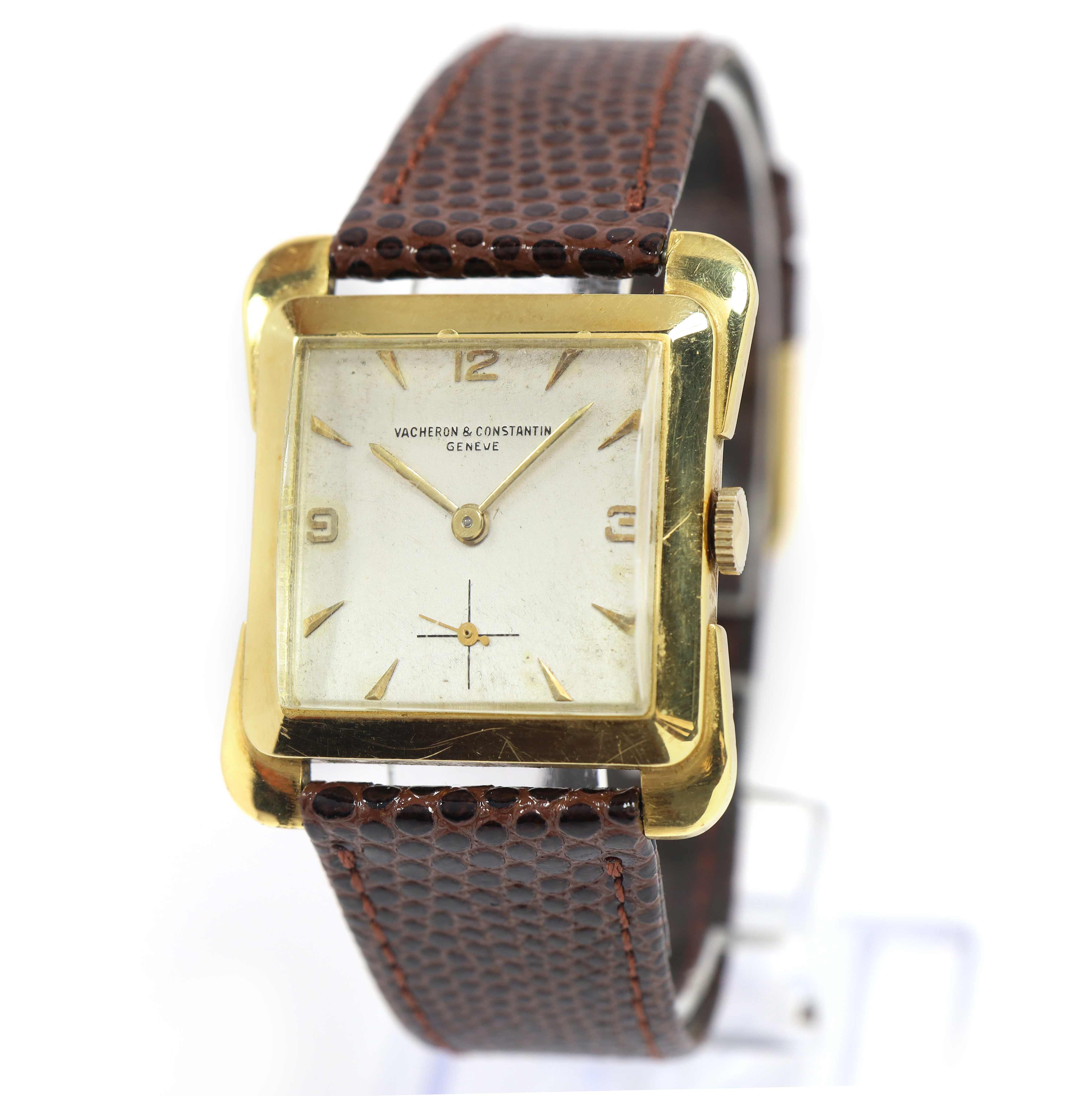Vintage Vacheron Constantin Cioccolatone 28MM White Dial 18K Yellow Gold