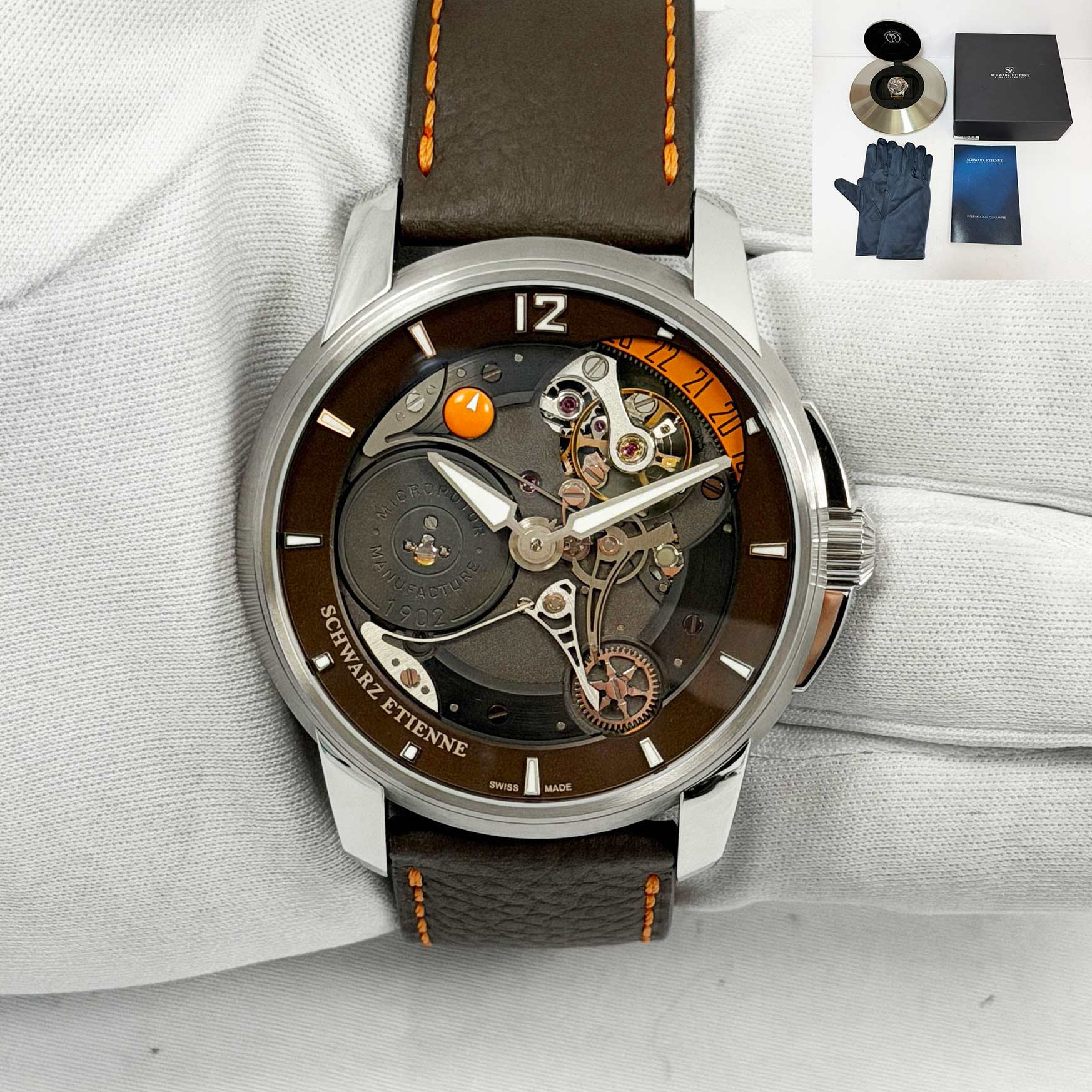 New 2026 Schwarz Etienne Roswell 08 WRW11TJ32SS21AA-D 45MM Brown