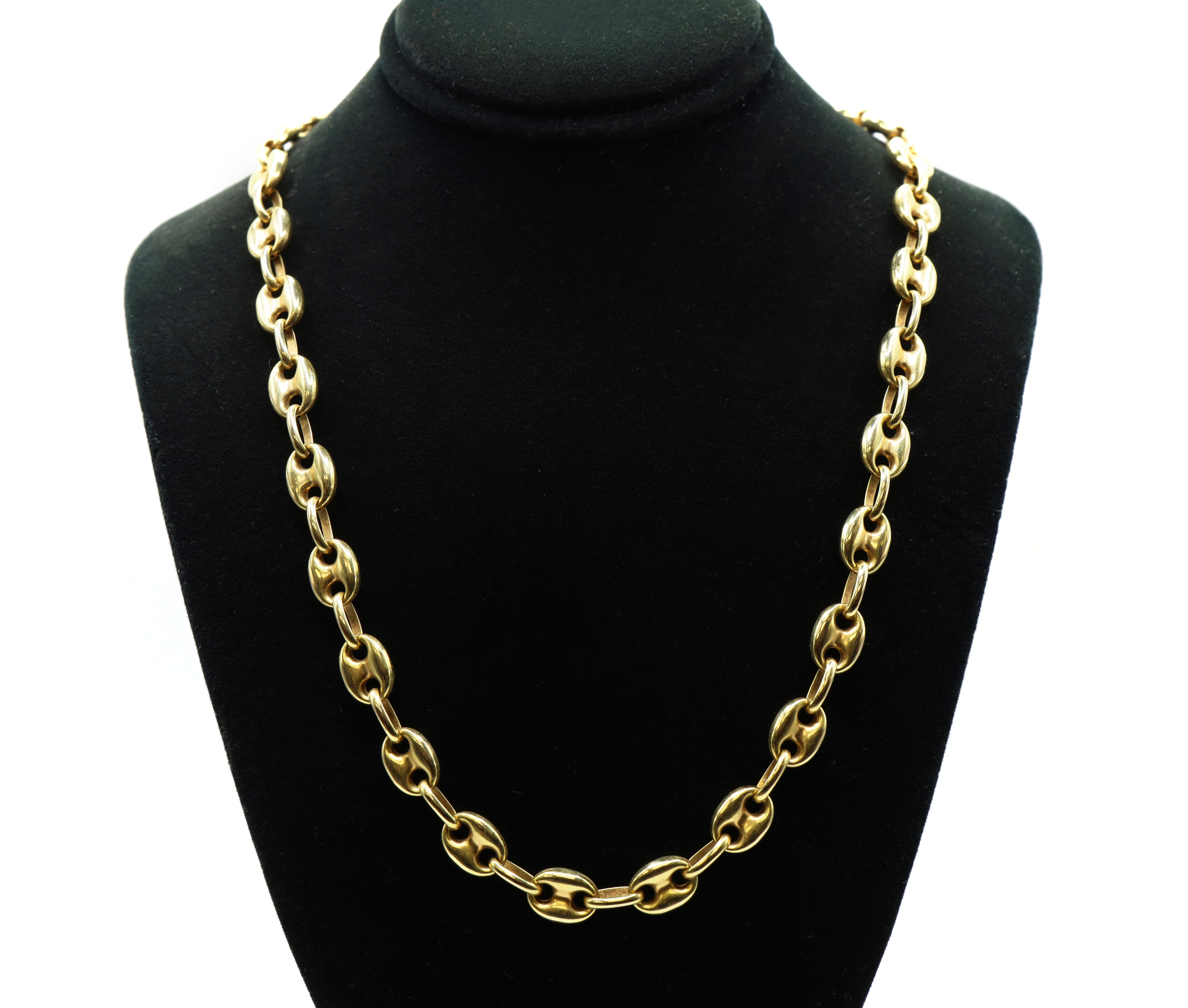 Gucci Puff Link Chain 14K Yellow Gold Men’s Necklace 7.7MM 18.5” 19.5 Grams