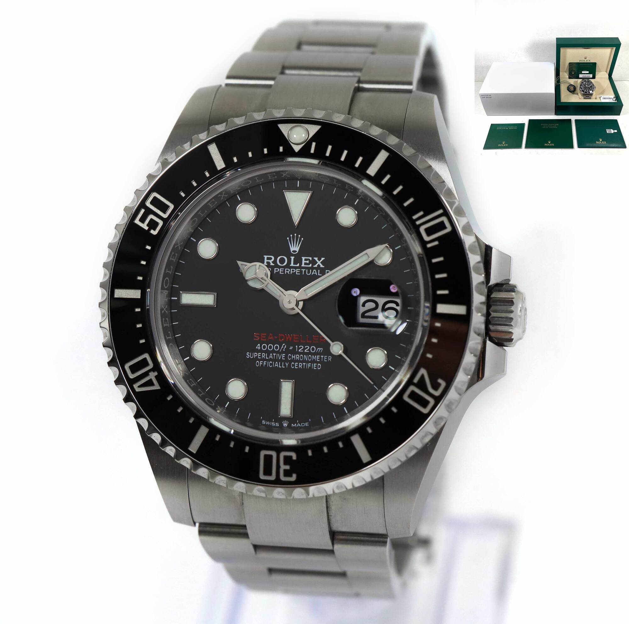 2022 Rolex Sea-Dweller Red Letter 126600 43MM Black Dial Box Papers