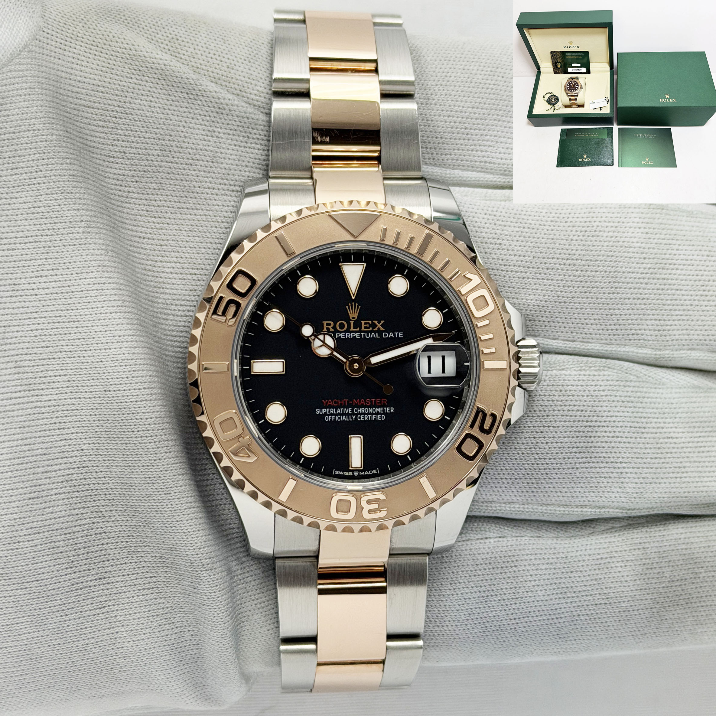 2025 Rolex Yacht-Master 268621 37MM Black Dial Everose Gold Box Paper