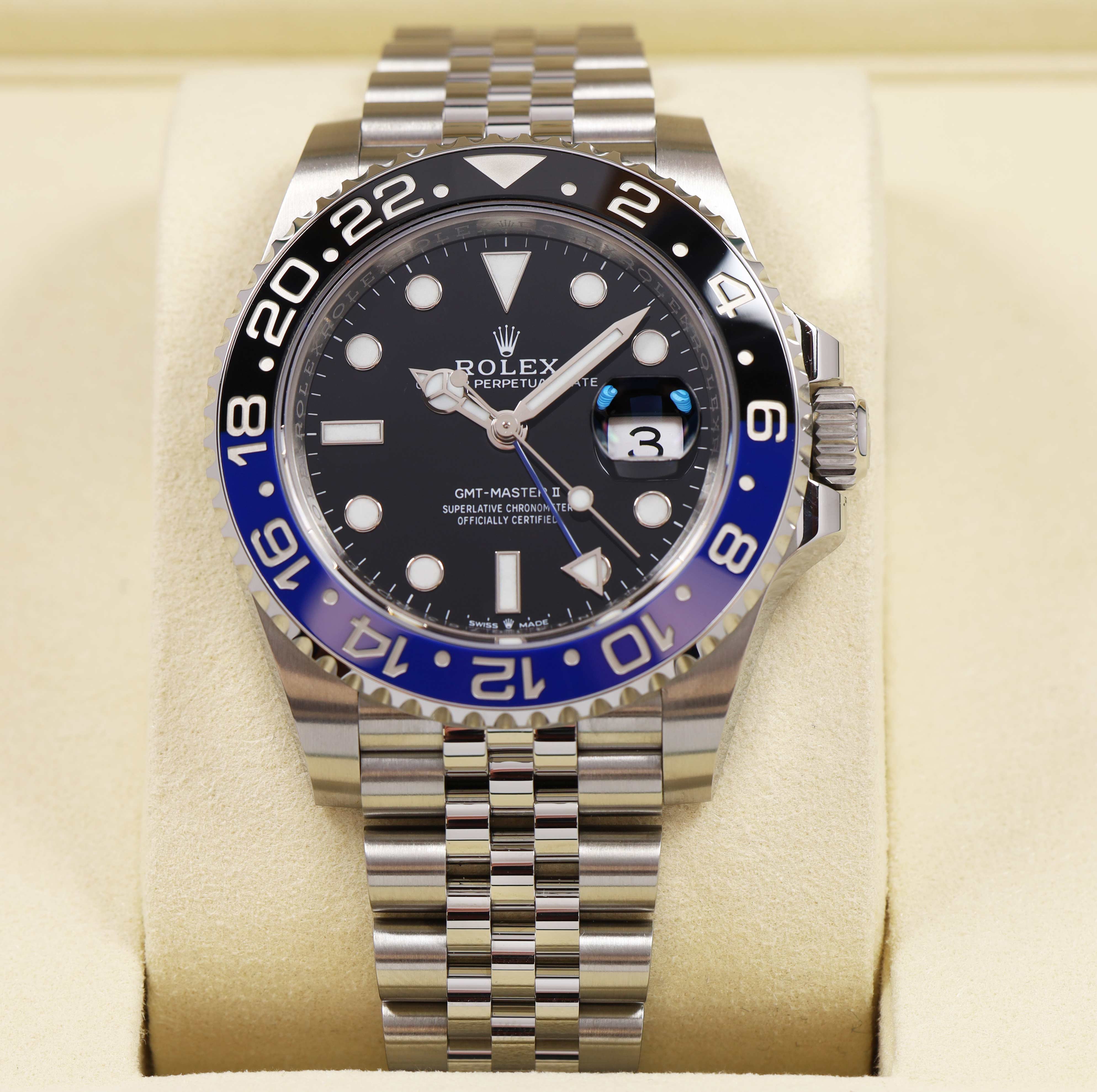 New 2025 Rolex GMT-Master II Batgirl 126710BLNR 40MM Jubilee Box Booklets