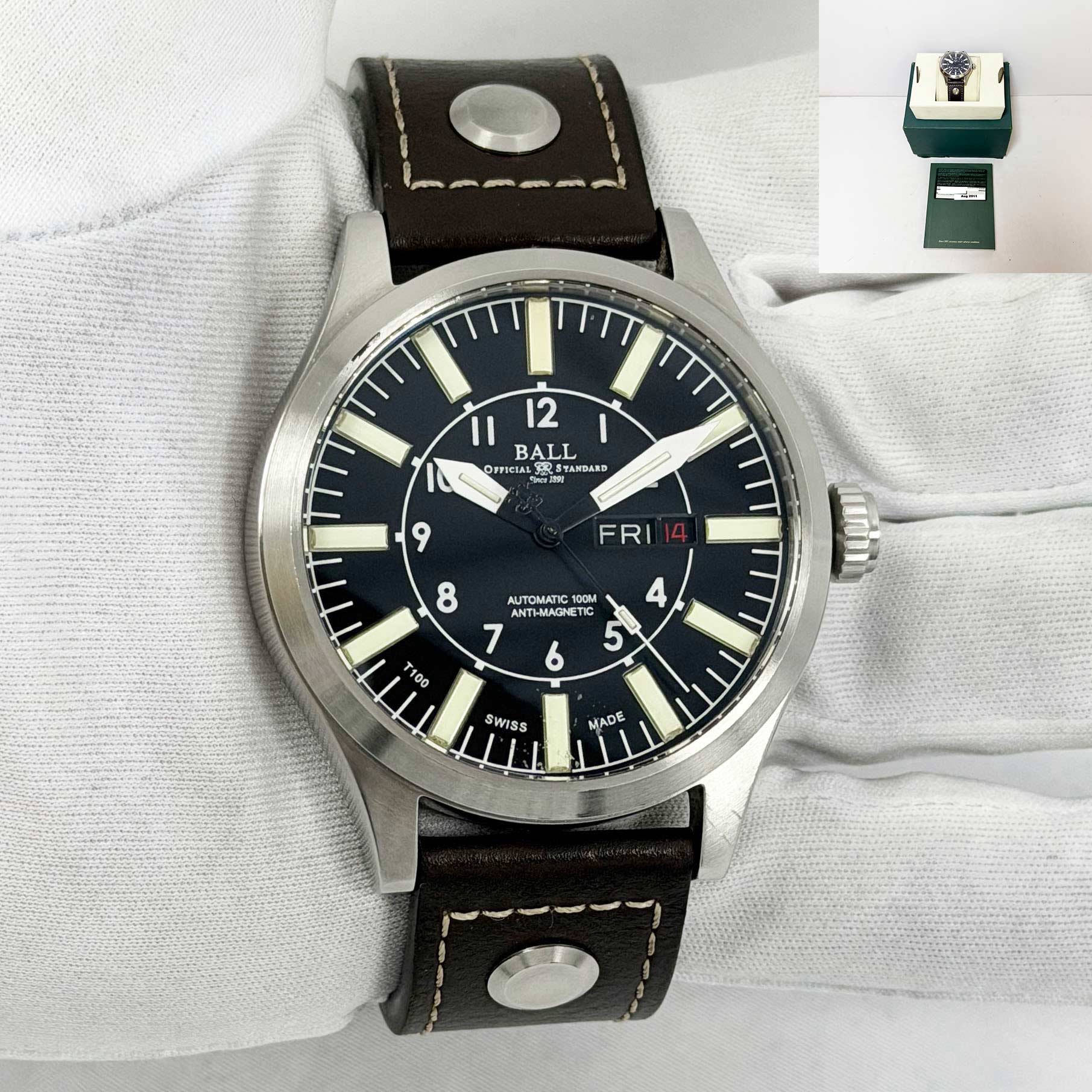 2011 Ball Engineer Master II Aviator NM1080C 45MM Black Stainless Steel B/p