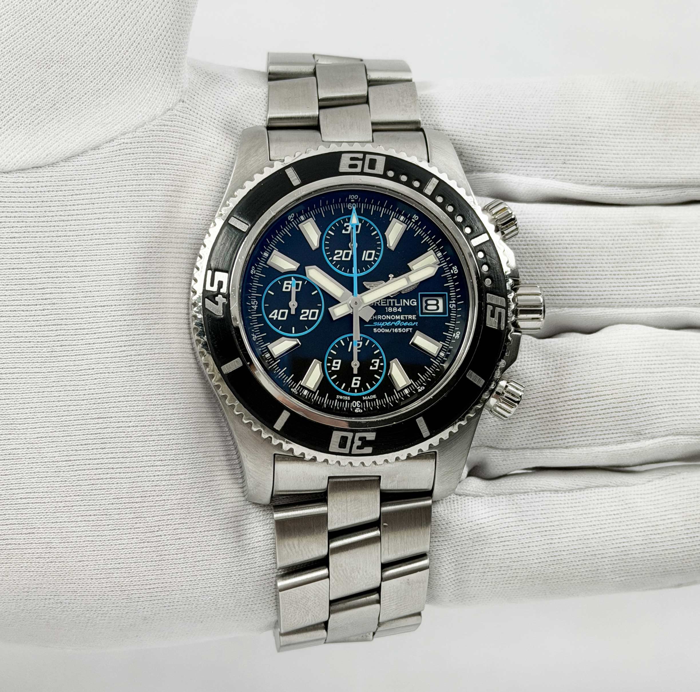 Breitling Superocean Chronograph II A1334102 44MM Black Box Papers