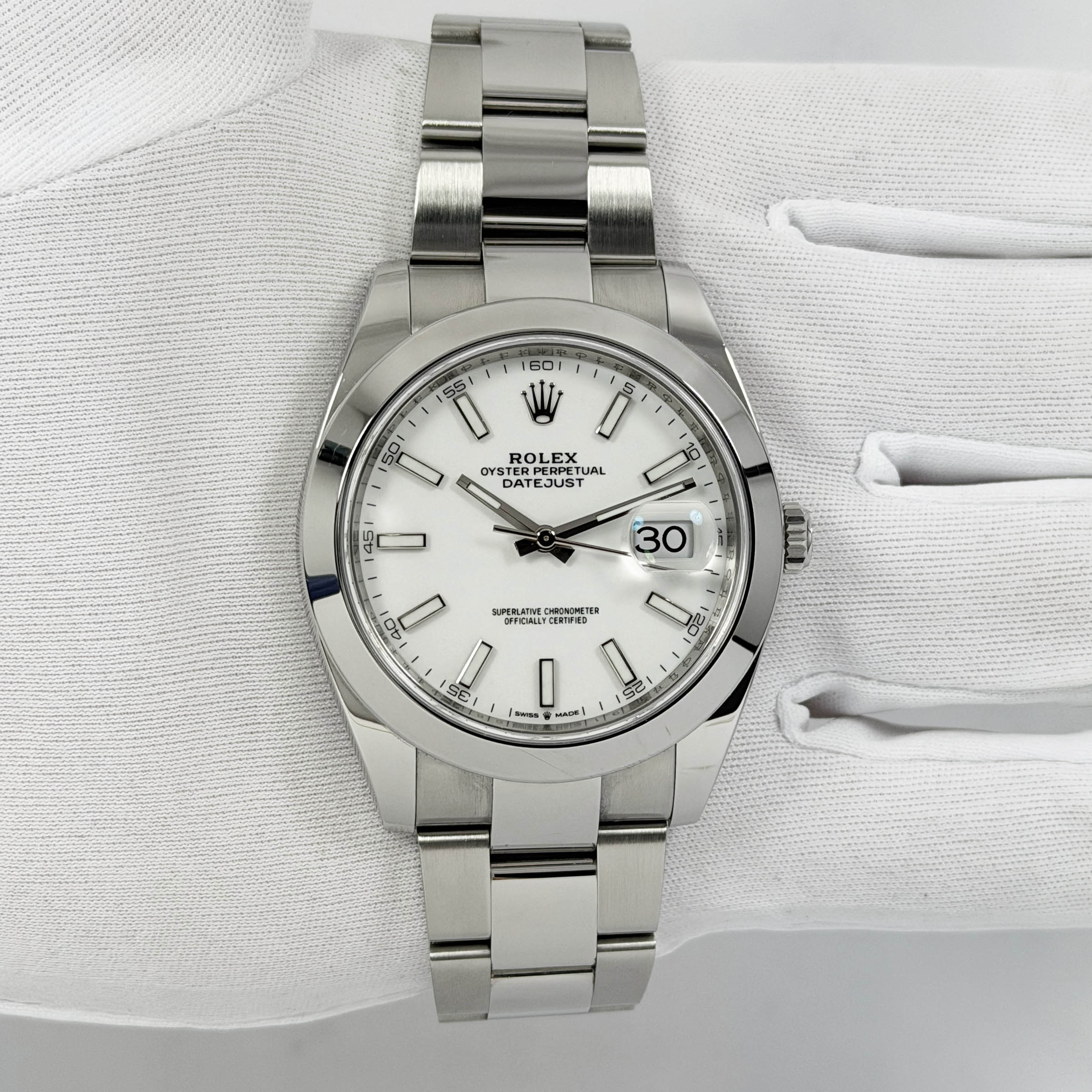 2024 Rolex Datejust 126300 41MM White Index Dial Stainless Steel Papers