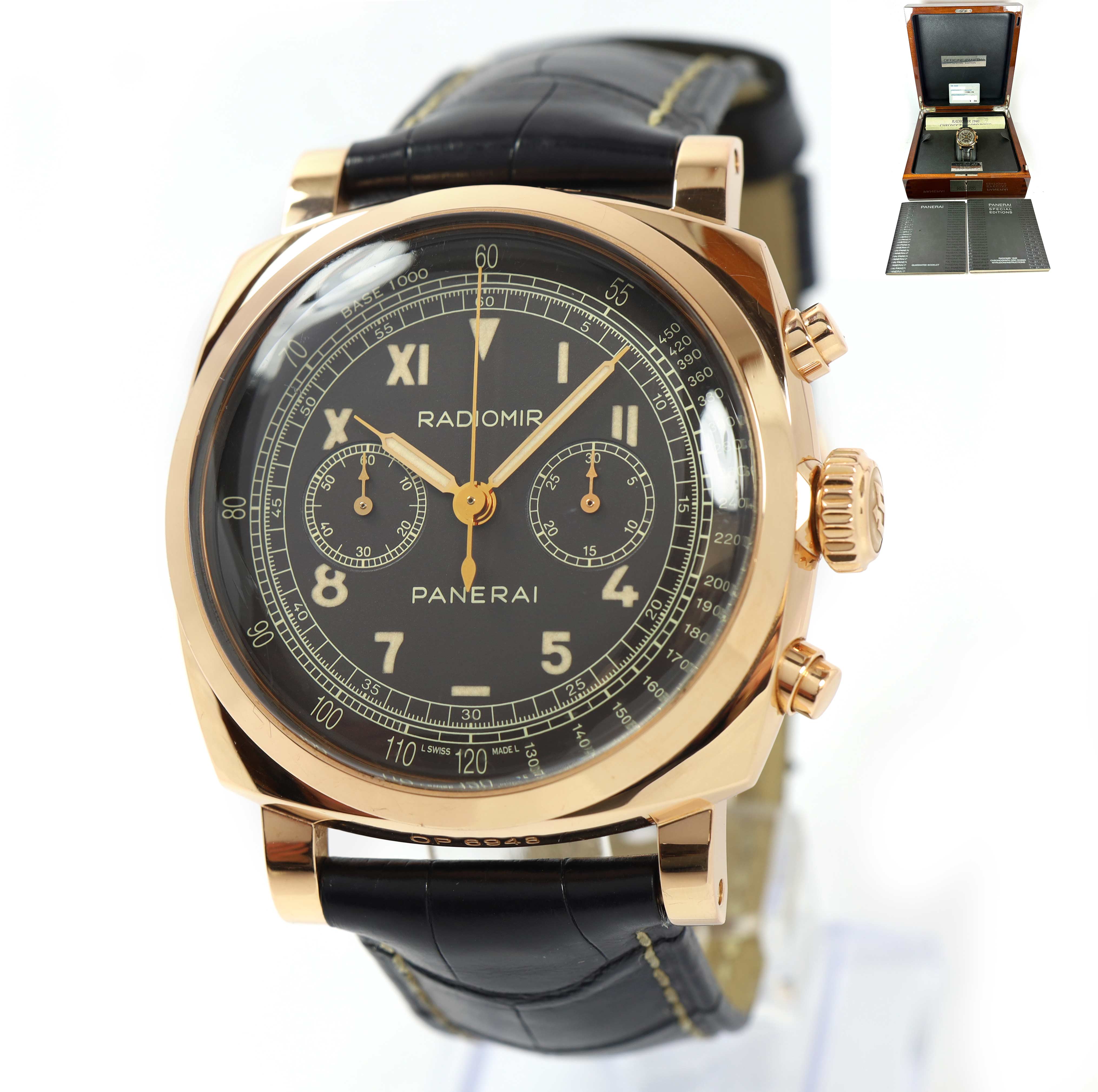 Panerai Radiomir 1940 Oro Rosso PAM00519 45MM Brown 18K Rose Gold Box Papers