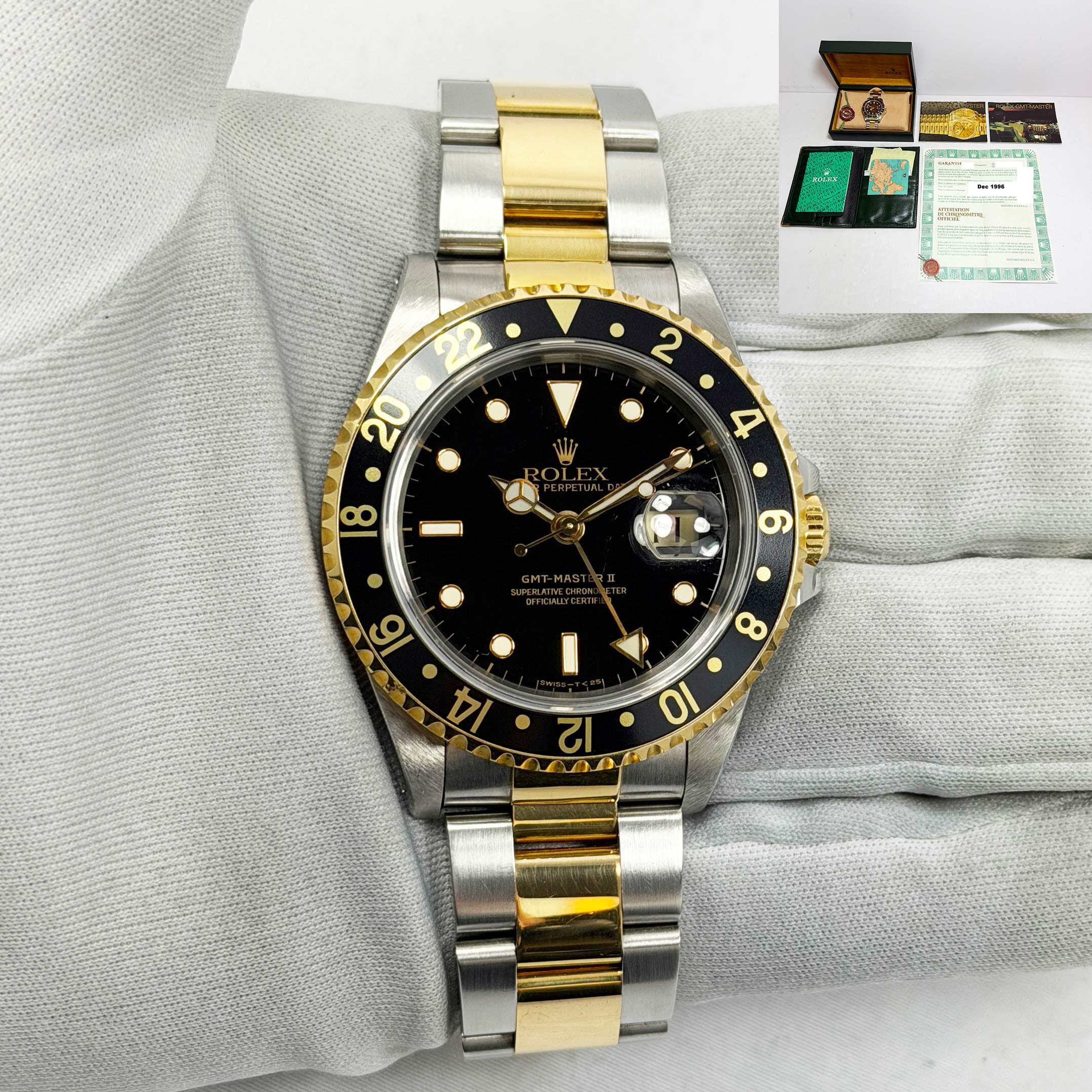 Unpolished 1996 Rolex GMT-Master II 16713 40MM Black Two-Tone