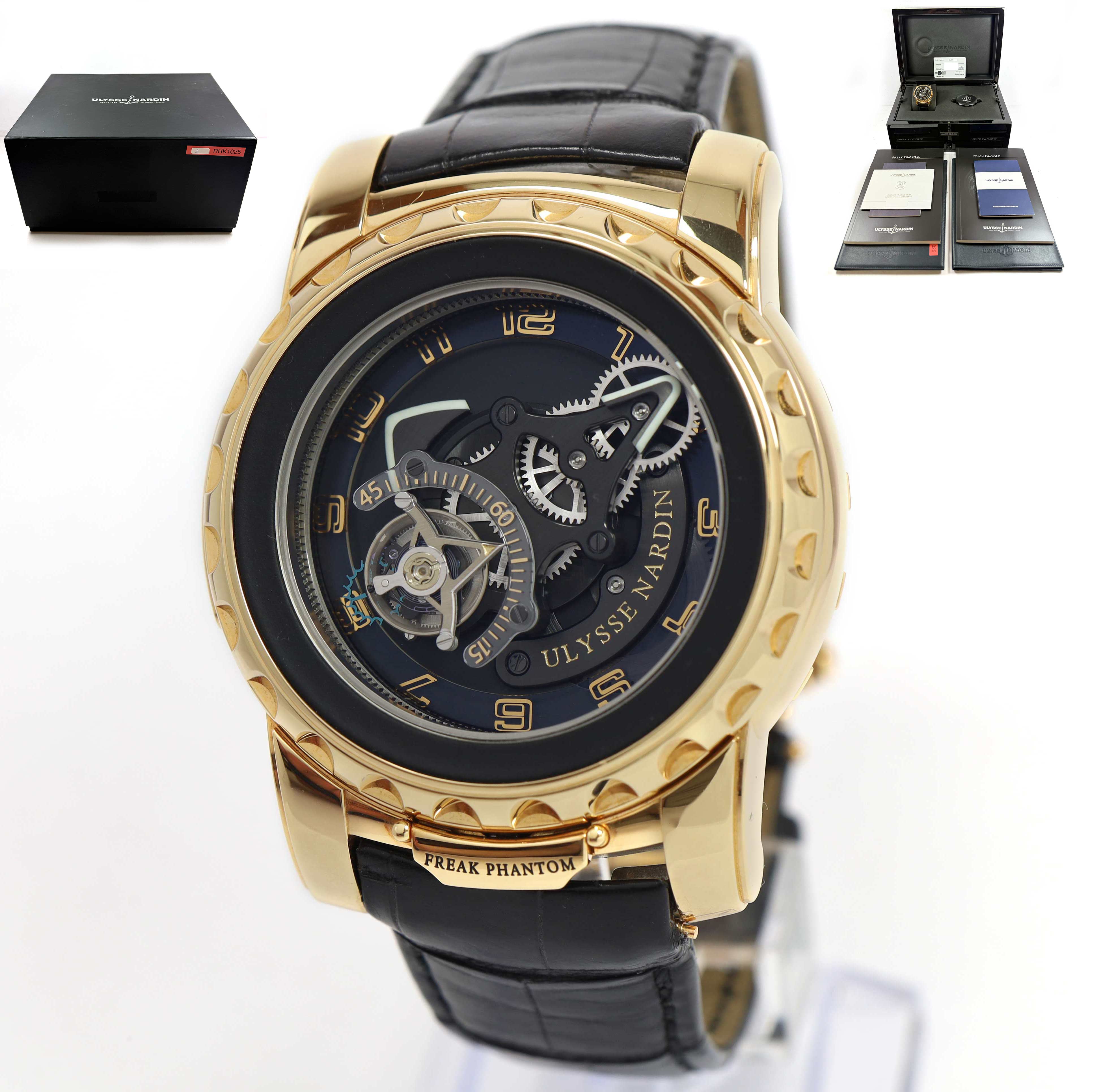 Ulysse Nardin Freak Phantom Tourbillon 2086-115 45MM 18K Rg Black Box Papers